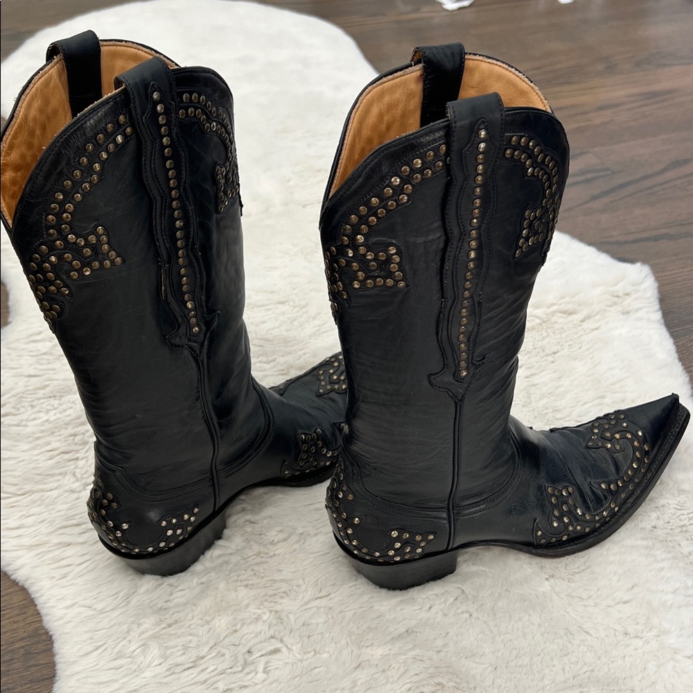 The Old Gringo Studded Black Leather Cowboy Boots, size 7.5 - Picture 10 of 16